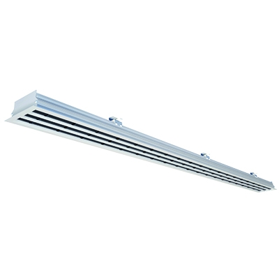 Aluminium drum slot diffuser with flange and concealed screw fixing