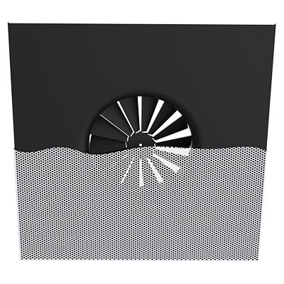 Perforated diffuser with swirl effect